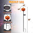 Halloween Pumpkin Pathway Solar Lights Handblown Glass Halloween Jack O Lantern Yard Display Solar LED Outdoor Décor Front Porch Decor 2 Pack, Orange