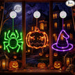 Halloween Window Lights, 3 Pack Pumpkin, Spider, Witch Hat Lights | Halloween Decoration Lights, 2026 Upgraded Dyed Design, 8 Flashing Modes, Timer, Battery Operated, Suction Cup, Indoor Lights