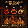 Acorn Maple Leaves Pumpkin Thanksgiving Lights, 3 Pack Rechargeable | USB Rechargeable Thanksgiving Lights, Fall Lights with Suction Cups, 8 Flashing Mode and Timer, Autumn Decorations