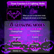 Halloween Window Lights, 2 Pack LED Waterproof Timer Indoor Decor | Purple Metal Bat Shapes, 8 Lighting Modes, 6H Timer, Waterproof, Adhesive Hooks, Batteries Not Included, for Windows