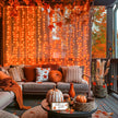 Orange Halloween Curtain Lights with Remote