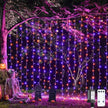 Orange Halloween Curtain Lights with Remote