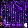 Orange Halloween Curtain Lights with Remote