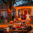 Orange Halloween Curtain Lights with Remote