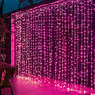 LED Curtain Lights, Plug in Fairy Curtain Lights for Bedroom, Christmas Hanging String Lights Outdoor for Window Backdrop Wall Wedding Patio Indoor Dorm Party Decor, Warm White