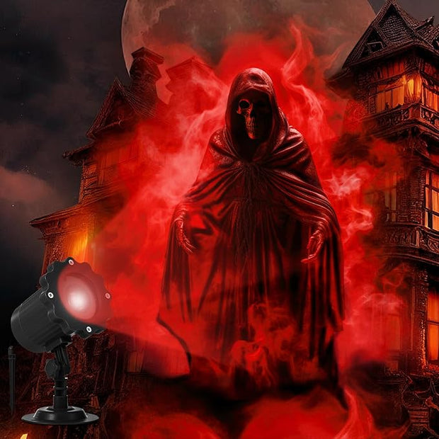 Halloween Ghost Projector Light Outdoor Decoration, Red, Dynamic | LED Halloween Projector, Halloween Spooky Light Decor for Outside Indoor, Garden Landscape Lamp, Waterproof