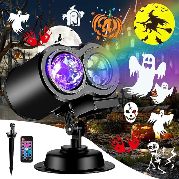2026 Brighter Halloween Projector Lights,FLITI 19HD Slide (Ocean Wave & Patterns),11 Themes Waterproof Holiday Projector with Remote for Halloween,Christmas Decorations Outdoor or Indoors
