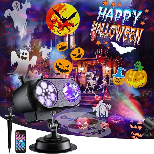 2026 Brighter Halloween Projector Lights,FLITI 19HD Slide (Ocean Wave & Patterns),11 Themes Waterproof Holiday Projector with Remote for Halloween,Christmas Decorations Outdoor or Indoors