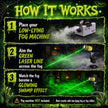 1 Pack Green Laser Halloween Module Generator with Timer,Green | Halloween Projector Light, Work with Low Lying Fog Machine (Not Included), IP67 Waterproof Outdoor Scary House Garden Decor
