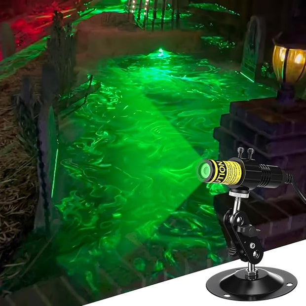 1 Pack Green Laser Halloween Module Generator with Timer,Green | Halloween Projector Light, Work with Low Lying Fog Machine (Not Included), IP67 Waterproof Outdoor Scary House Garden Decor