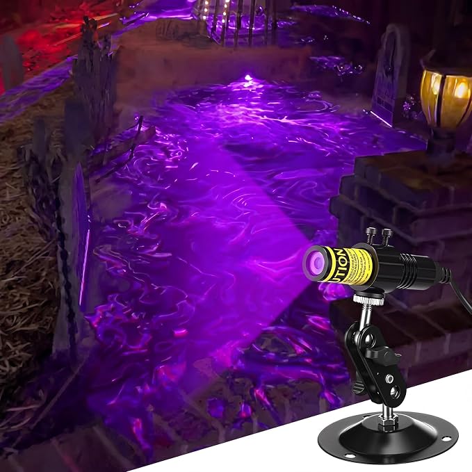 1 Pack Green Laser Halloween Module Generator with Timer,Green | Halloween Projector Light, Work with Low Lying Fog Machine (Not Included), IP67 Waterproof Outdoor Scary House Garden Decor