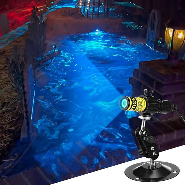 1 Pack Green Laser Halloween Module Generator with Timer,Green | Halloween Projector Light, Work with Low Lying Fog Machine (Not Included), IP67 Waterproof Outdoor Scary House Garden Decor